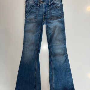 Abercrombie kids girls high rise flare Denim Jeans